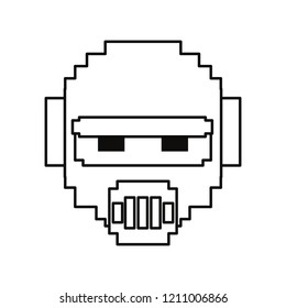 pixel video game robot