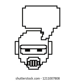 pixel video game robot speech bubble