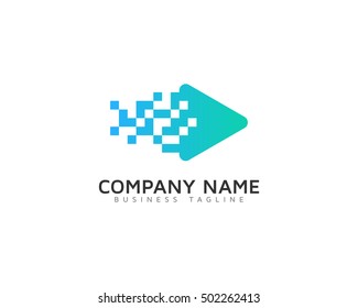 Pixel Video Logo Design Template