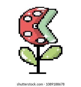 pixel videogame bad plant character