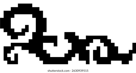 Pixel vintage Victorian swirls vector for classic design, decoration, and border visuals. Ideal for pixel frames, antique labels, and ornamental digital themes.