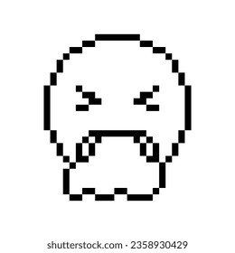  icono de la cara de vómito de píxeles.  vómito emoji signo píxel icono vector 8 bits juego 