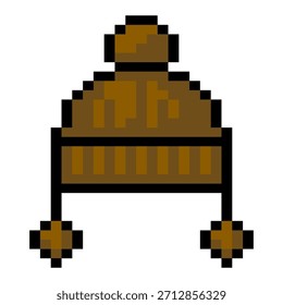 Pixel quente marrom inverno gorro