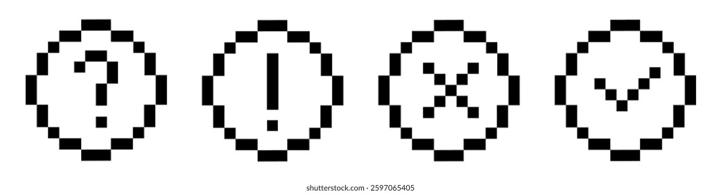 pixel warning icon. pixel icon
