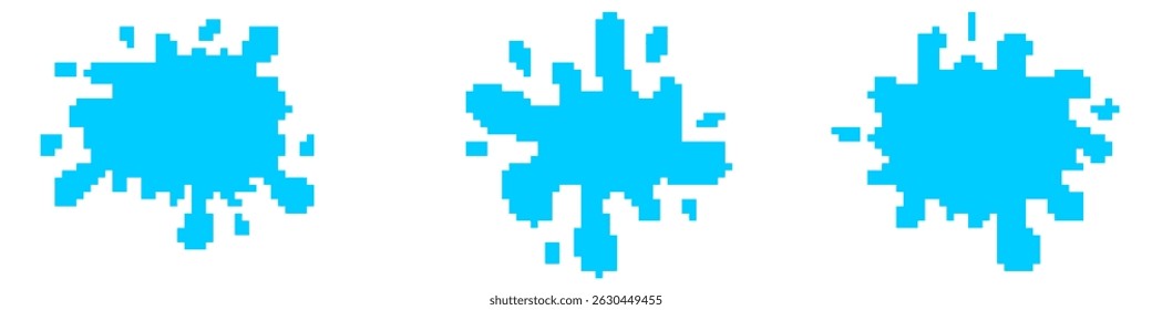 Vetor de ícone de splash de água de pixel para design de jogo, movimento e efeito de água em estilo de 8 bits. Ideal para interface de usuário dinâmica, cenas de pixel e aprimoramento visual de jogos retrô ou animação de movimento.