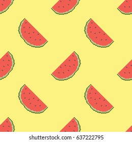 pixel watermelon seamless pattern , background , vector