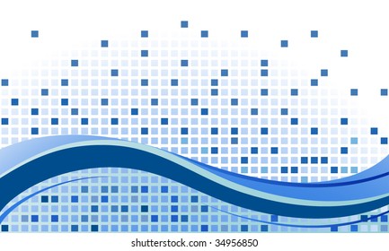 Pixel wave with geometric squares