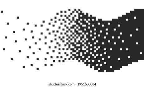 Pixel wave, monochrome element, background. Abstract vector illustration background.