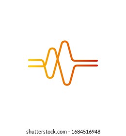 pixel wave pulse symbol icon logo design illustration