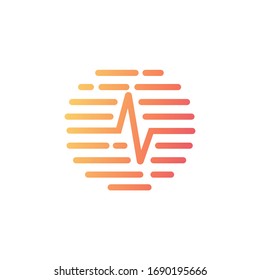 símbolo de impulsos de onda de píxel icono de diseño