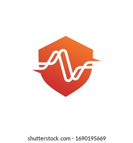 símbolo de impulsos de onda de píxel icono de diseño