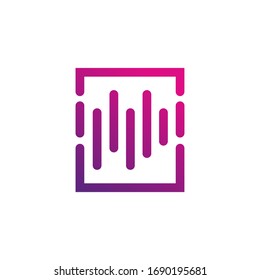 pixel wave pulse symbol icon logo design illustration