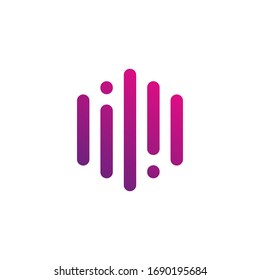 pixel wave pulse symbol icon logo design illustration