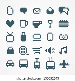 Pixel web icons collection. set 2