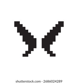 Vector de silueta de alas de píxel, icono de alas de píxel	Gaming, Ala de píxeles 