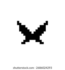 Vector de silueta de alas de píxel, icono de alas de píxel	Gaming, Ala de píxeles 