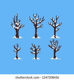 Pixel Winter Tree With Snow.8bit,