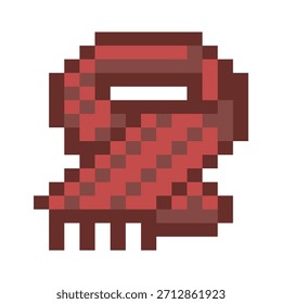 Pixel inverno quente vermelho cachecol