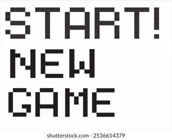 pixel word for start new game
