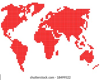 Pixel world map