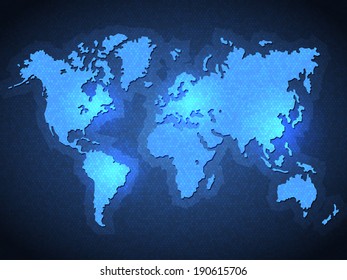 Pixel World Map with Spot Lights