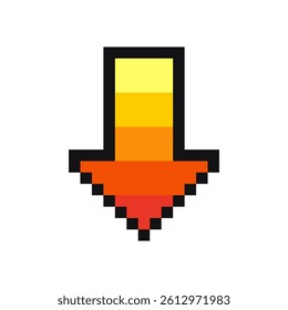 Pixel yellow arrow, 8 bit arrow pointing down.