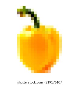 pixel yellow bell pepper