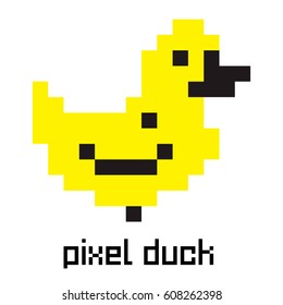 Pixel yellow ducky