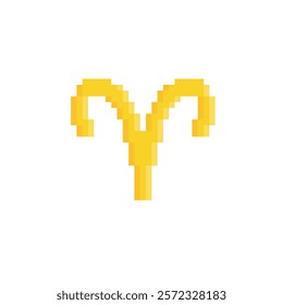 pixel Zodiac Symbol icon  Aries sign for 8 bit game logo