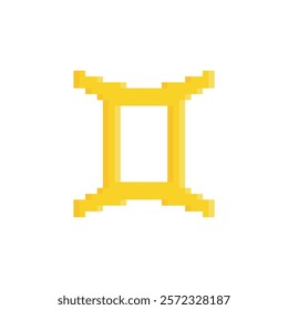 pixel Zodiac Symbol icon  sign for 8 bit Gemini game logo