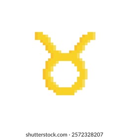 pixel Zodiac Symbol icon  sign for 8 bit Taurus game logo