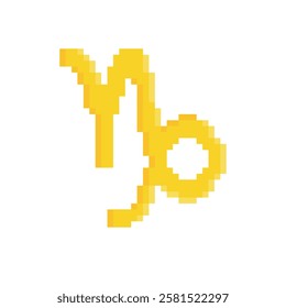 pixel Zodiac Symbol icon  sign for 8 bit Mountain Sea-goat game logo