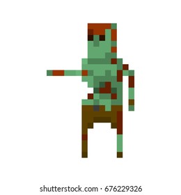 Pixel zombie and weapons