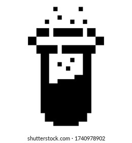 Pixelab. Simple logo desain. Simple logo design, with flat technique. Describe a lab tube with pixel style.