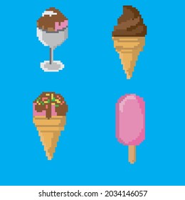 Pixelart 8bit Illustration Ice cream