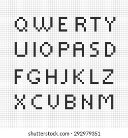 Pixelkunst geometrisches Alphabet. Design-Elemente