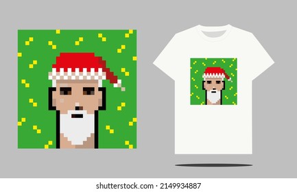 Diseño de camisetas impresas de Pixelart. Fondo preparado para imprimir aislado.