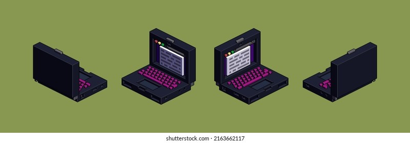 Pixelart Style Notebook Isometric Projection On Stock Vector (Royalty ...