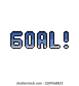 Pixelart Text Goal In The Football Color Blue 64 Bit