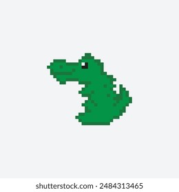 Pixelat Art Crocodile Logo Vector Illustration