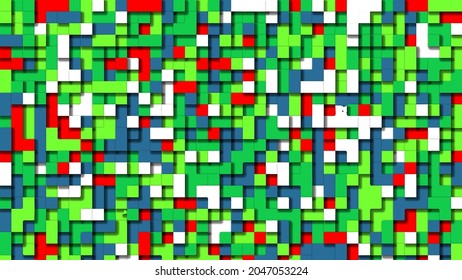 Pixelate squares image with depth shadow effect