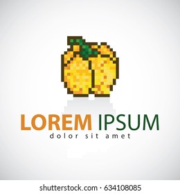 Pixelate yellow pepper logo design