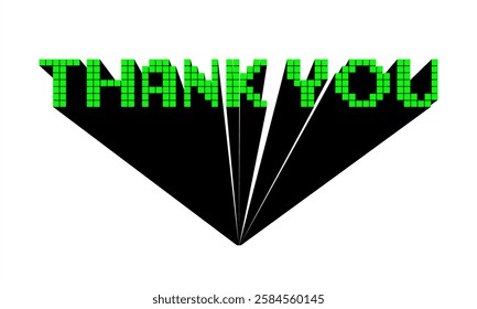 Pixelated 3D text THANK YOU. Text THANK YOU in Pixel style. 