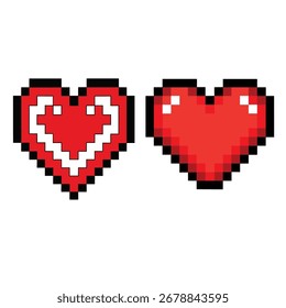 Pixelated 8-Bit Heart Vector | Retro Red Pixel Love Icon