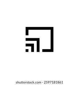 Pixelated abstract geometric maze symbol Vector