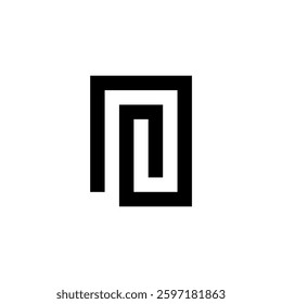 Pixelated abstract geometric symbol in black Vector