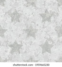 Pixelated abstract gray texture with five-pointed stars. Marble, stone, granite. Editable. Seamless.