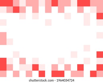 Pixelated Abstract Red and White Background Texture with Pixels and an Aspect Ratio of 4:3. Vector Image.