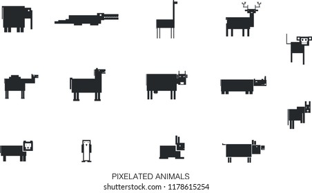 
Pixelated Animals I Animals Icons I Collection of Pixel Animals I Isolated 