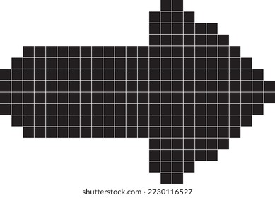 Flecha pixelada. Icono de flecha de puntos. Iconos de flecha de Vector negro. Cursor. Signo de flechas. Flechas simples modernas
